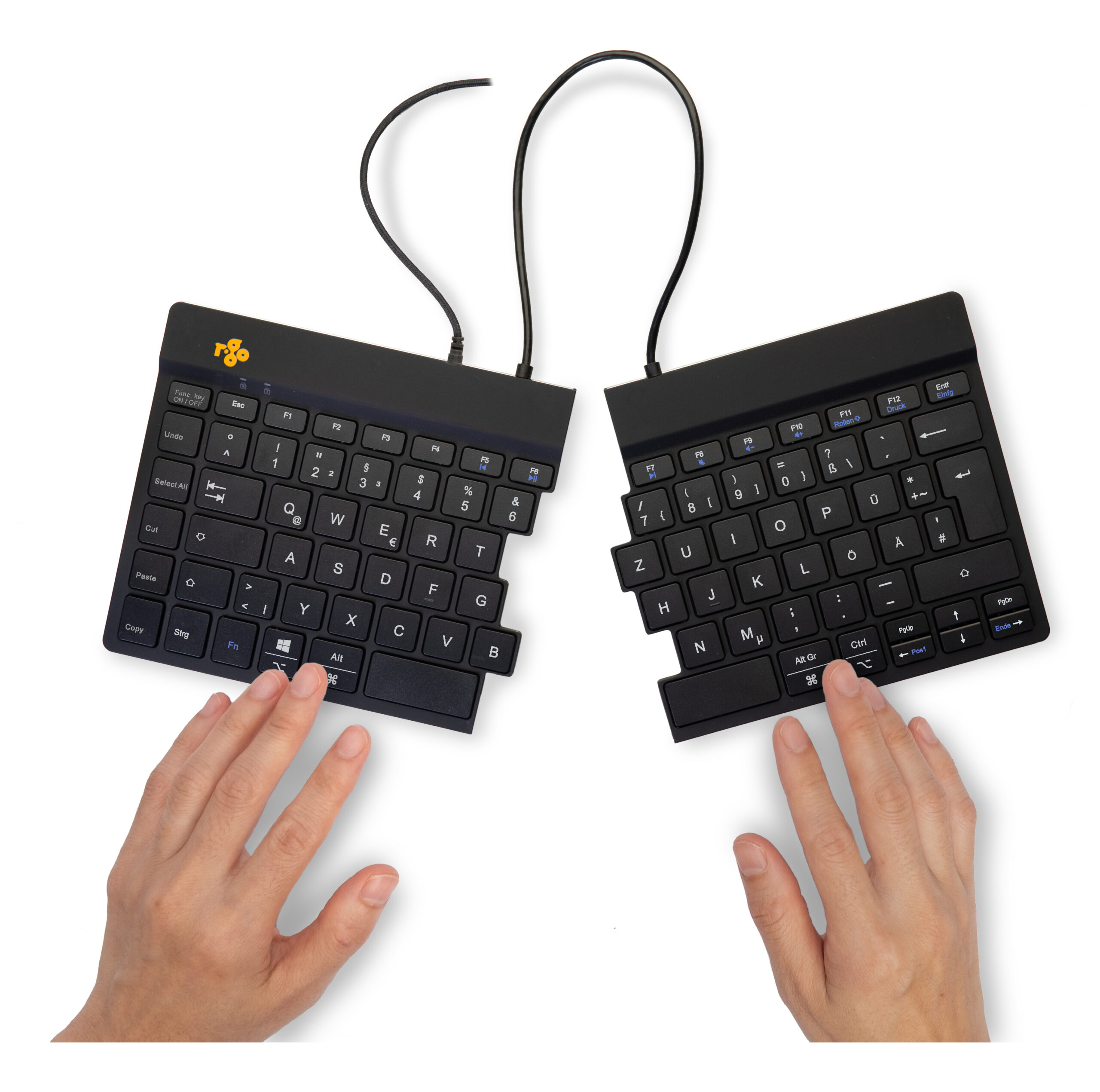 R-Go Tools Ergonomisch toetsenbord R-Go Split Break v2 met pauzesoftware, gesplitst toetsenbord, QWERTZ (DE), bedraad, zwart - Afbeelding 7