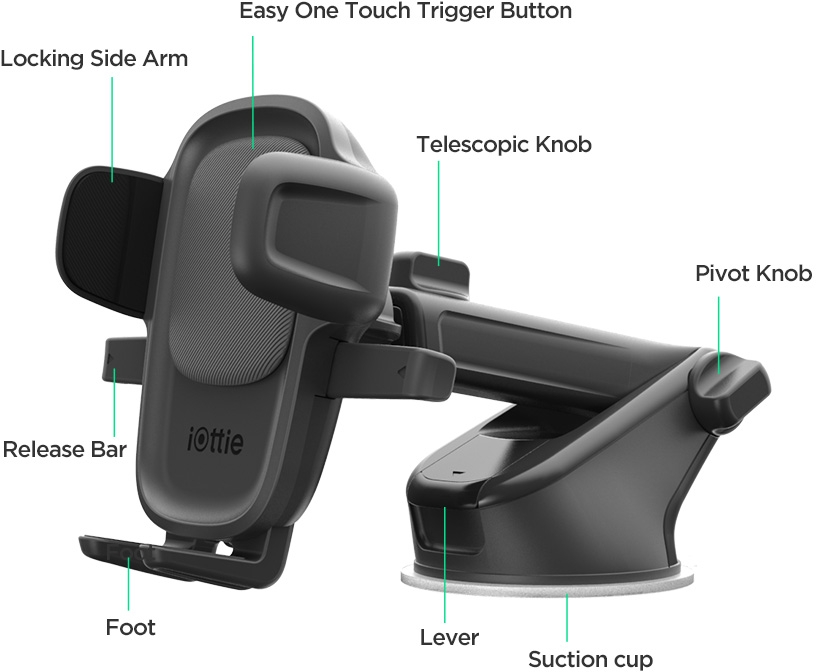 iOttie Easy One Touch 5 Dash/Windshield Mount Black - Afbeelding 6