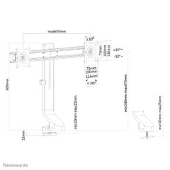 Neomounts FPMA-D860DBLACK Monitorarm 10-27" - Afbeelding 18