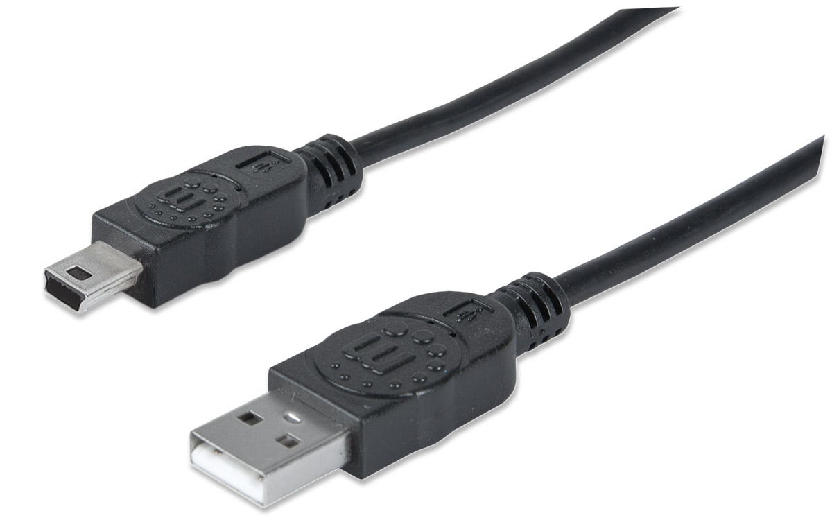 Manhattan 333375 USB-kabel USB 2.0 1,8 m USB A Mini-USB B 0,48 Gbit/s Zwart