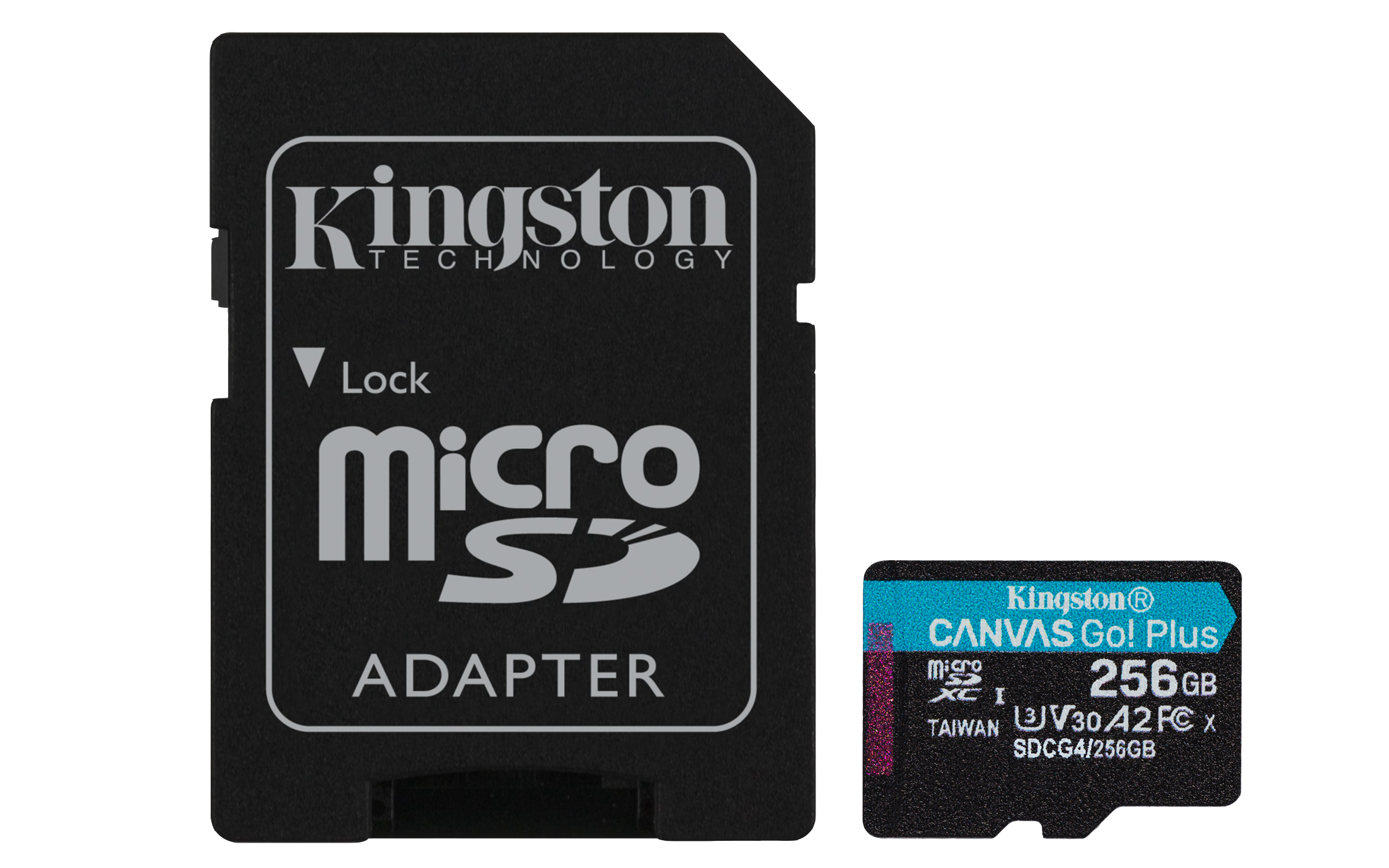 Kingston Technology 256GB microSDXC Canvas Go! Plus Gen4 200MB/s A2 U3 V30 kaart + adapter - Afbeelding 2