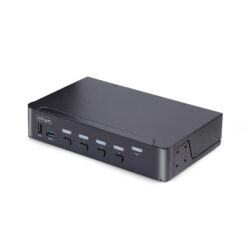 StarTech.com 4-Port DisplayPort KVM Switch, 8K 60Hz / 4K 144Hz, Single Display, DP 1.4, 2x USB 3.0 Ports, 4x USB 2.0 HID Ports, Drukknop & Hotkey Schakelaar, TAA Compliant, OS Onafhankelijk, Metalen Behuizing