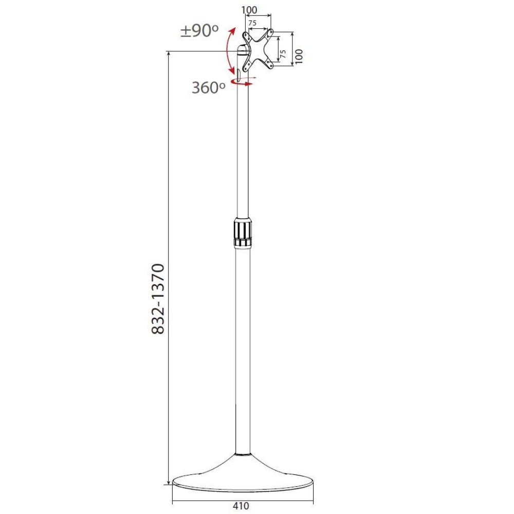 Techly ICA-TR10 bevestiging voor signage-beeldschermen 68,6 cm (27") Zilver - Afbeelding 4