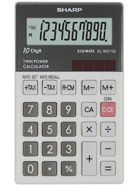 Sharp EL-W211G calculator Pocket Financiële rekenmachine Grijs - Afbeelding 2