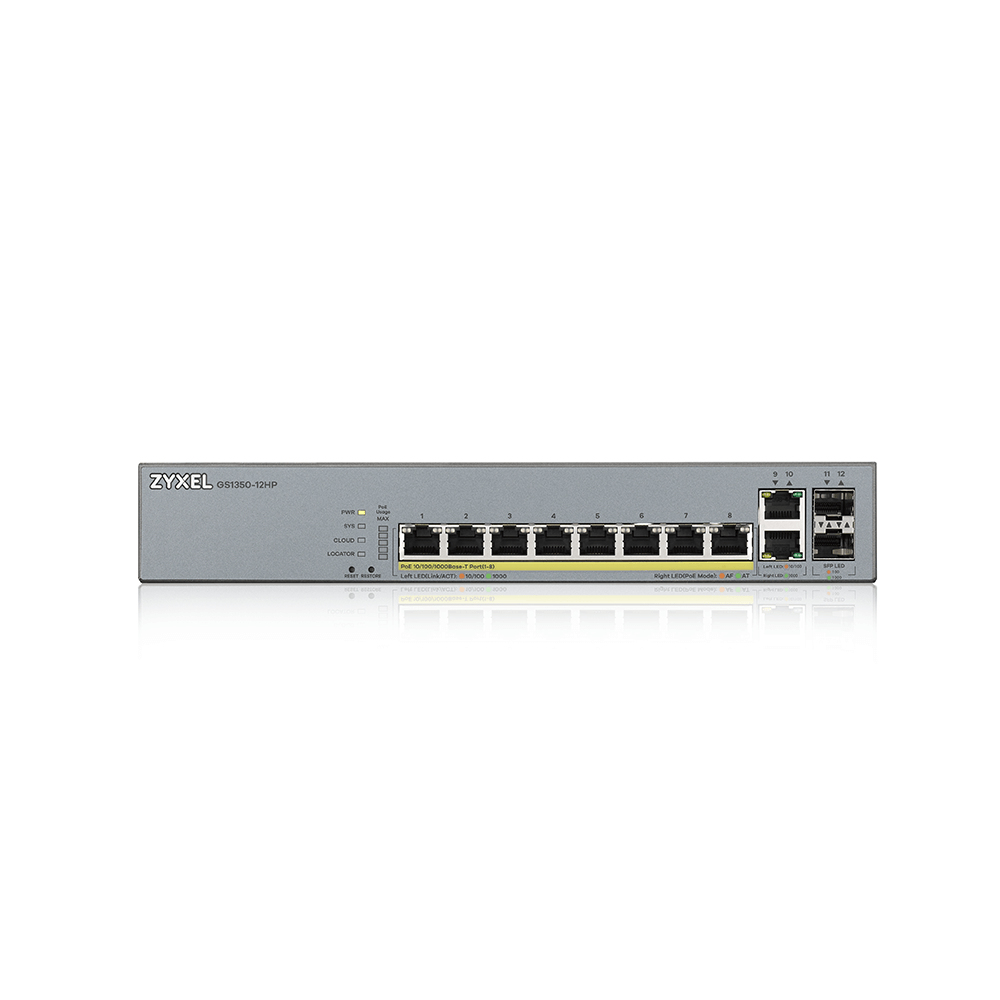 Zyxel GS1350-12HP-EU0101F netwerk-switch Managed L2 Gigabit Ethernet (10/100/1000) Power over Ethernet (PoE) Grijs - Afbeelding 3