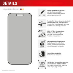Displex 02016 scherm- & rugbeschermer voor mobiele telefoons Privacy-schermbeschermer Apple 1 stuk(s)