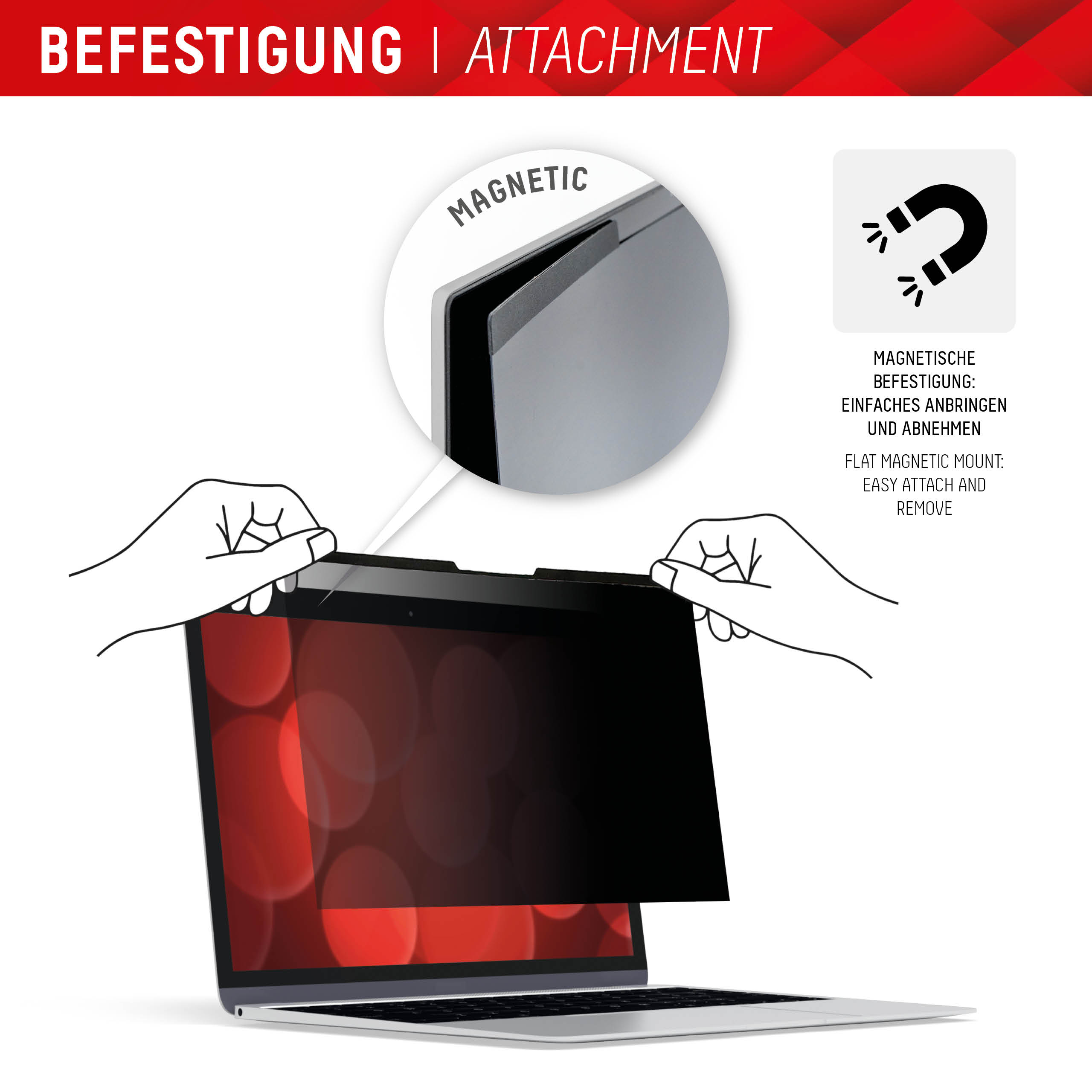 Displex 01764 schermfilter 33,8 cm (13.3") Laptop Randloze privacyfilter voor schermen 5H - Afbeelding 3