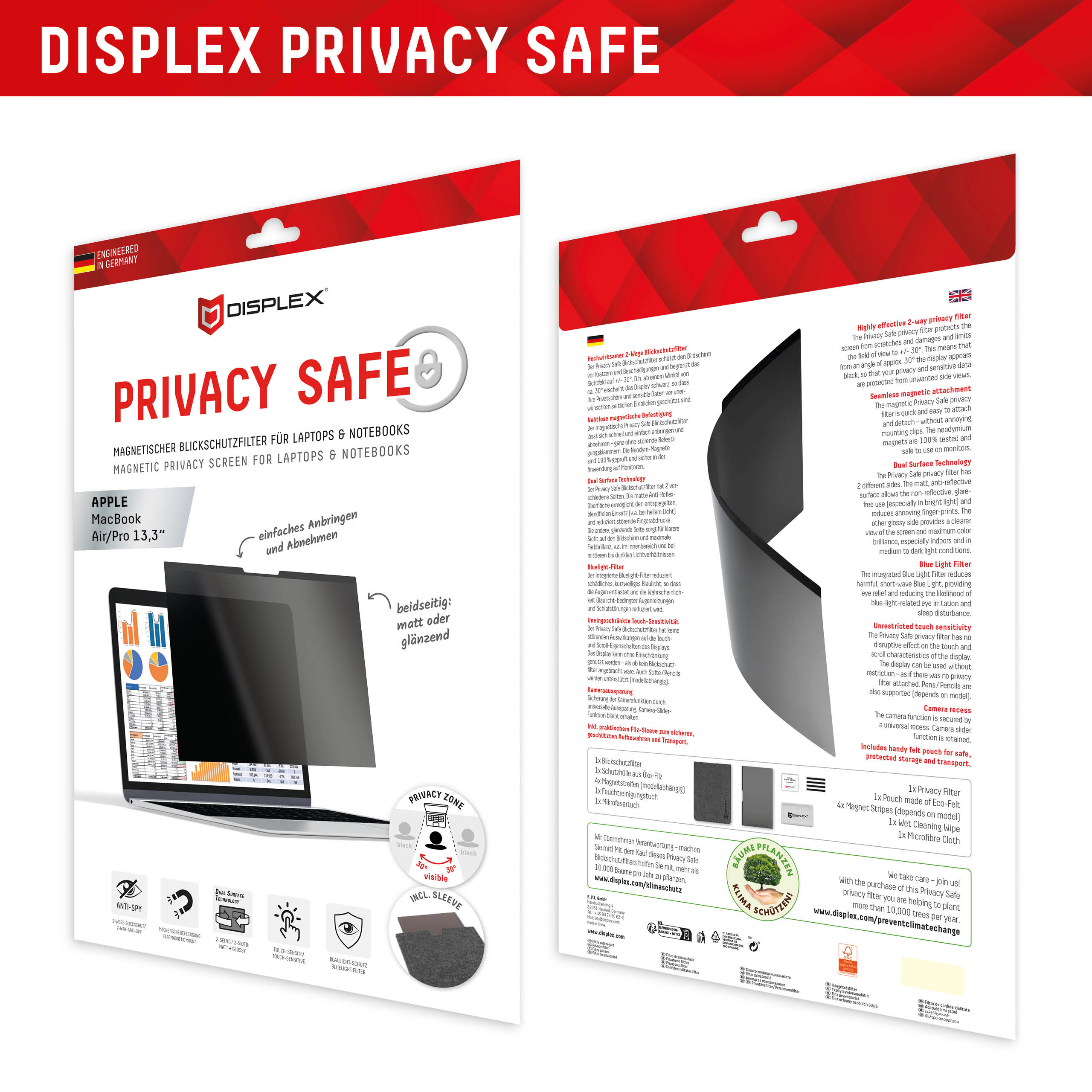 Displex 01764 schermfilter 33,8 cm (13.3") Laptop Randloze privacyfilter voor schermen 5H - Afbeelding 7