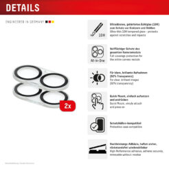 Displex 02115 scherm- & rugbeschermer voor mobiele telefoons Cameralensbeschermer Apple 2 stuk(s)