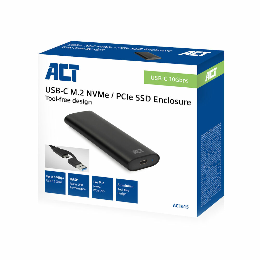 ACT USB-C M.2 NVMe / PCIe SSD Behuizing, tool-free - Afbeelding 10