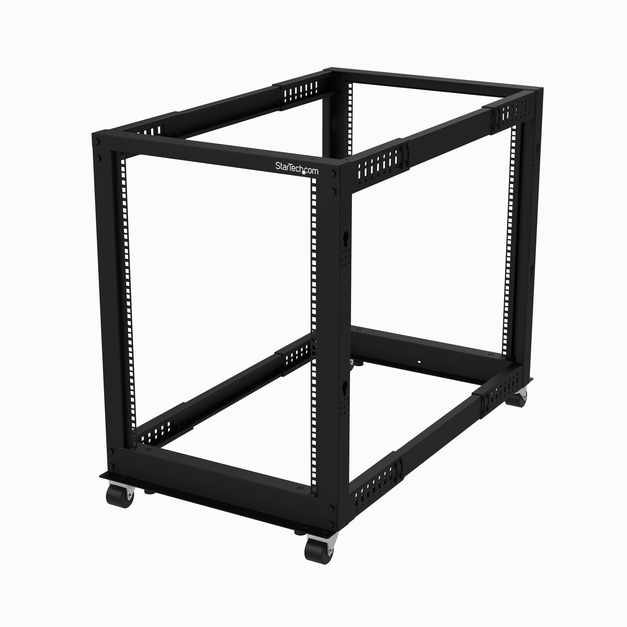 StarTech.com 15U 4-Post Server Rack, 19in Open Frame Rack met 101cm Montagediepte en 544kg Draagkracht, Mobiel of Vrijstaand IT Rack