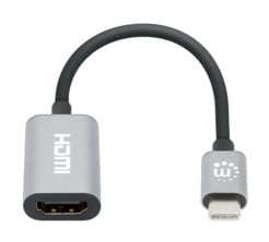Manhattan USB-C naar HDMI adapterkabel, 4K@60Hz, 11 cm, mannelijk naar mannelijk, zwart/zilver, 3 jaar garantie - Afbeelding 4