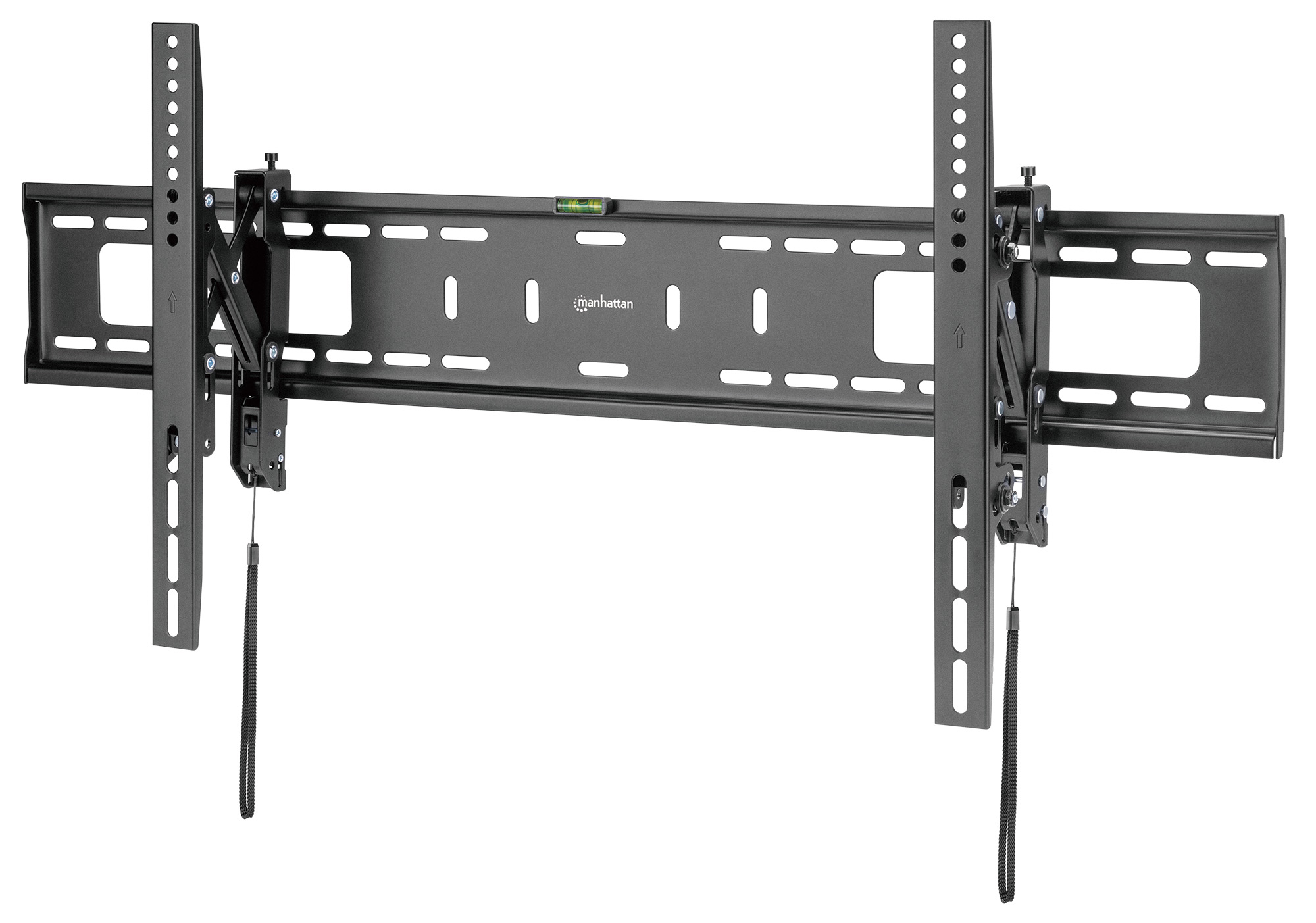 Manhattan Wandbeugel met verlenging voor TV’s en monitoren (Kantelbaar, anti-diefstal), voor schermen 37"–100", VESA-compatibiliteit: van 200×200 tot 800×400 mm (controleer de afmetingen van de vier montagegaten aan de achterzijde), max 75 kg, zwart - Afbeelding 2