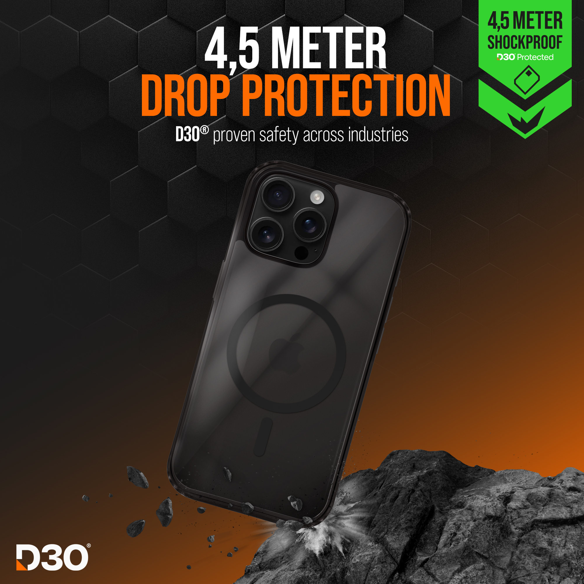 Striker X-Core - D3O Xtreme Impact Mag Case PRO - Black - Apple iPhone 16 Pro Max - Afbeelding 2