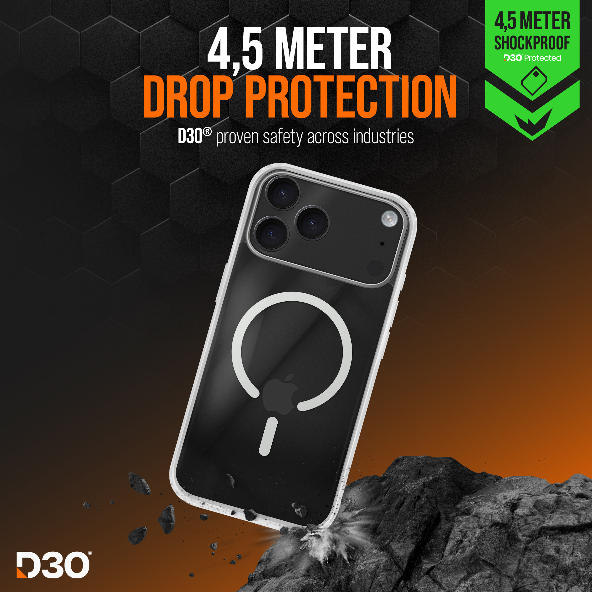 Striker X-Core - D3O Xtreme Impact Mag Case PRO - Clear - Apple iPhone 17 Pro Max - Afbeelding 2