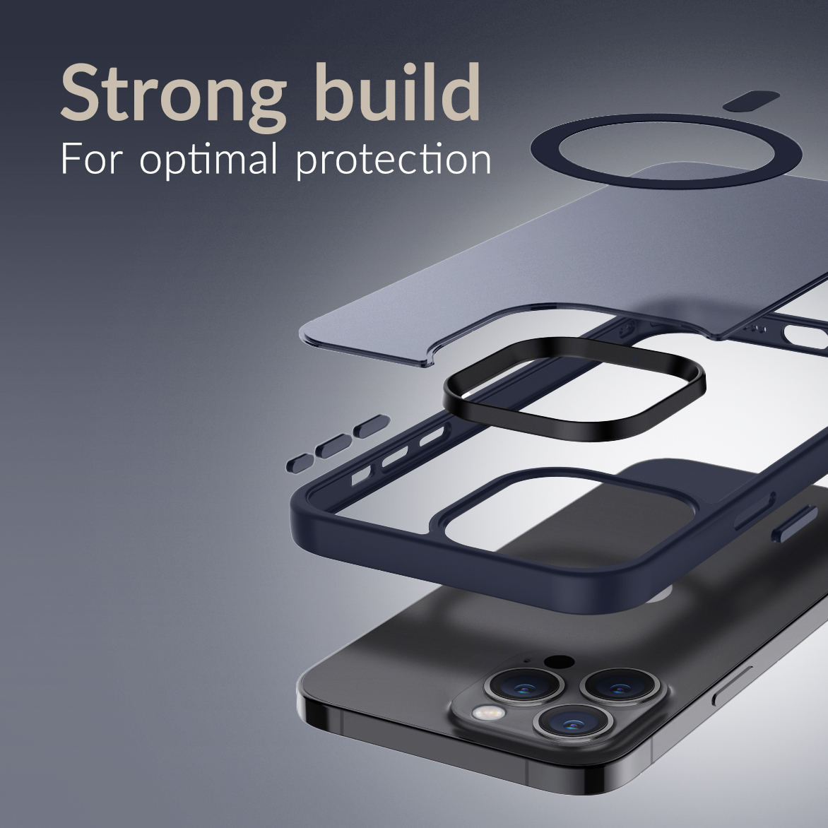 Mobilize MagSafe Compatible Hybrid Pro Case Apple iPhone 17 Pro Max Blue - Afbeelding 2