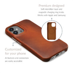 Mobilize Magsafe Compatible Premium Leather Case Apple iPhone 17 Burned Cognac