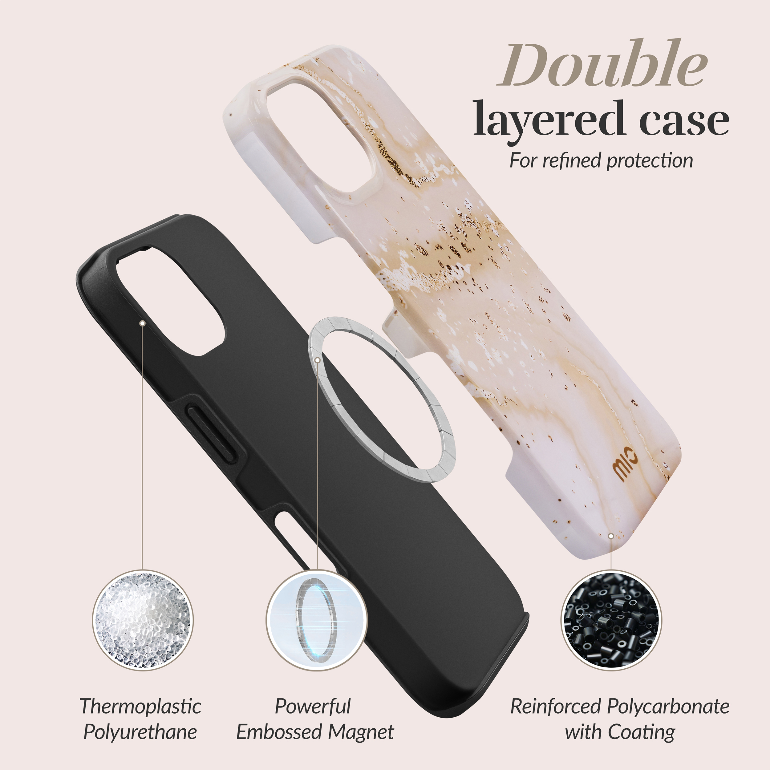 MIO Gold Marble Magsafe Compatible for iPhone 17 - Afbeelding 6