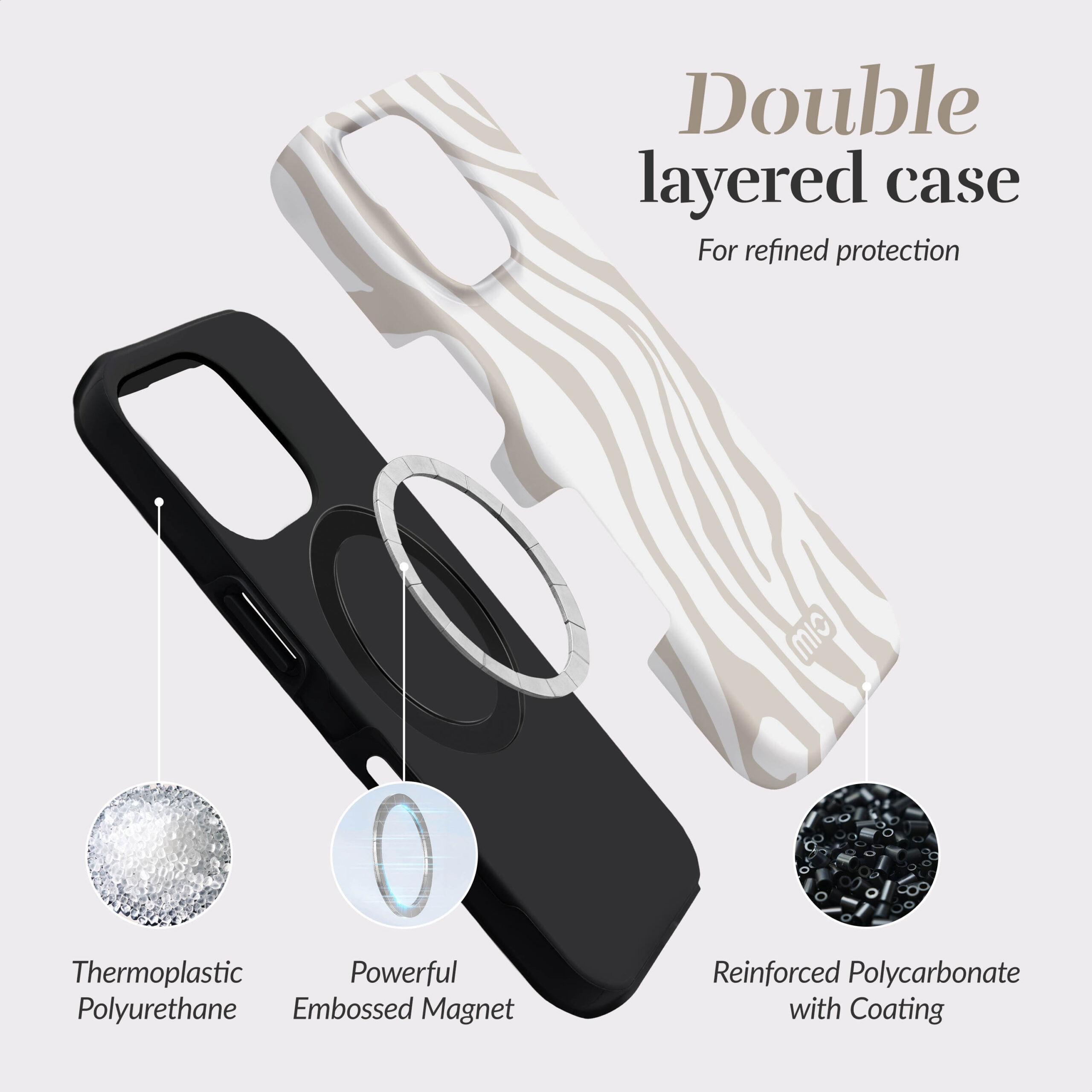 MIO Sandy Zebra Magsafe Compatible for iPhone 17 Pro Max - Afbeelding 3