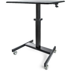 StarTech.com Mobiel Bureau Ergonomisch Zit-Sta Computermeubel op Wielen One Touch verstelbare Mobiele Werkplek Bureautafel op Wielen voor Computer/Laptop ideaal voor Onderwijs - Afbeelding 2