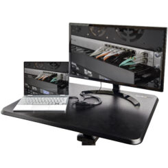 StarTech.com Mobiel Bureau Ergonomisch Zit-Sta Computermeubel op Wielen One Touch verstelbare Mobiele Werkplek Bureautafel op Wielen voor Computer/Laptop ideaal voor Onderwijs - Afbeelding 11