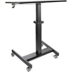 StarTech.com Mobiel Bureau Ergonomisch Zit-Sta Computermeubel op Wielen One Touch verstelbare Mobiele Werkplek Bureautafel op Wielen voor Computer/Laptop ideaal voor Onderwijs - Afbeelding 3