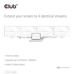 CLUB3D 1 to 4 HDMI™ Splitter 4K120Hz - Afbeelding 6