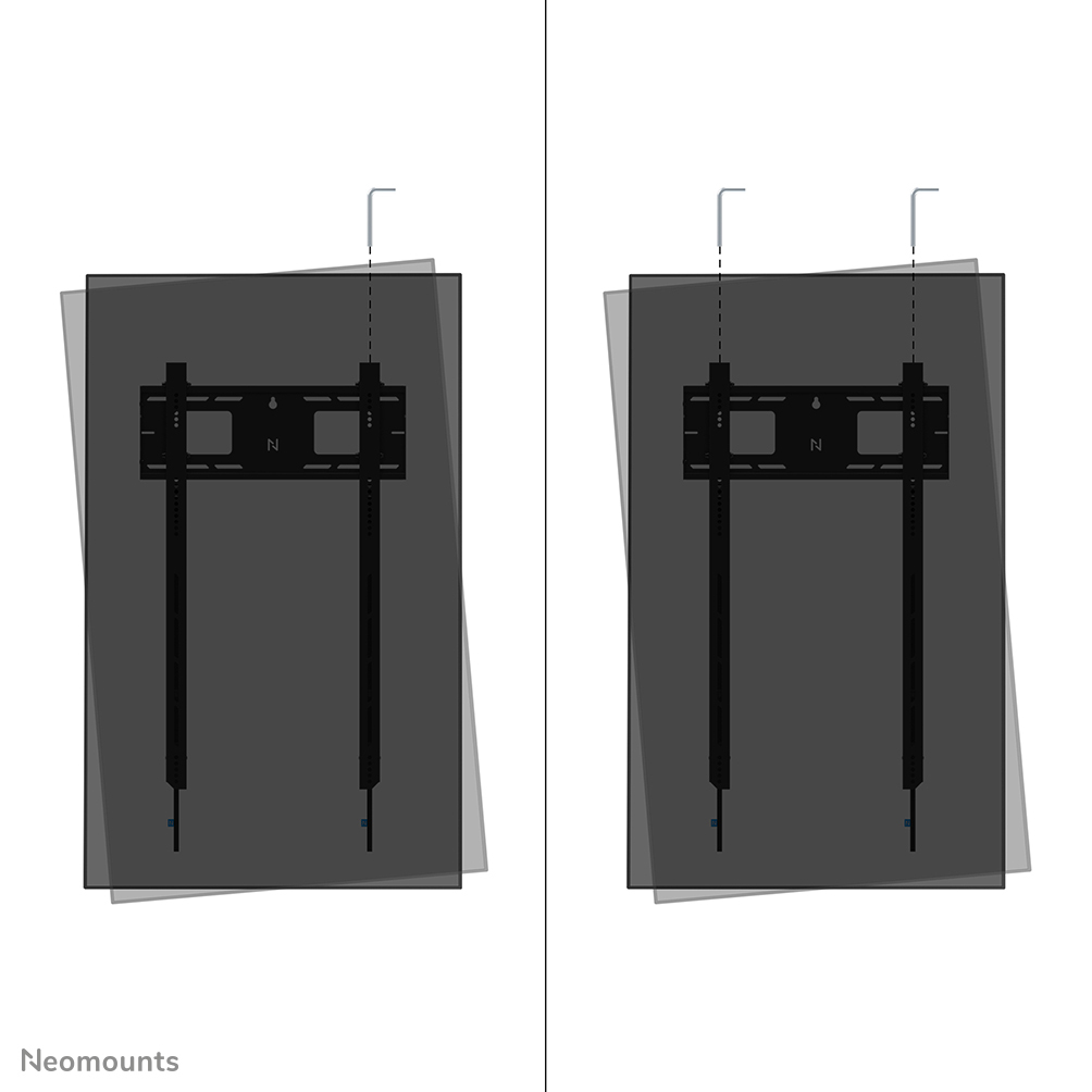 Neomounts WL30-750BL18P Heavy duty muurbeugel 50-98" - vlak - vergrendelbaar - portrait - snelle installatie - TÜV - Afbeelding 14