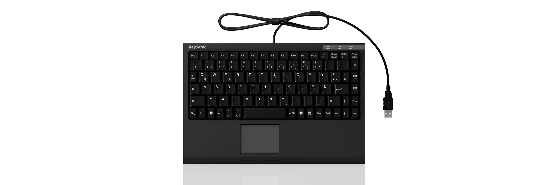 KeySonic ACK-540U+ (DE) toetsenbord Kantoor USB QWERTZ Duits Zwart - Afbeelding 6