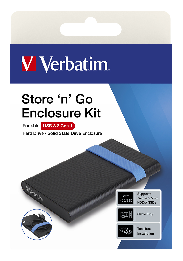 Verbatim Store'N'Go Enclosure Kit HDD-/SSD-behuizing Zwart, Blauw 2.5" - Afbeelding 4