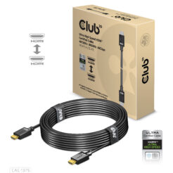 CLUB3D Ultra High Speed HDMI™2.1 gecertificeerde kabel 4K120Hz, 144Hz 48Gbps M/V 5 Meter - Afbeelding 2