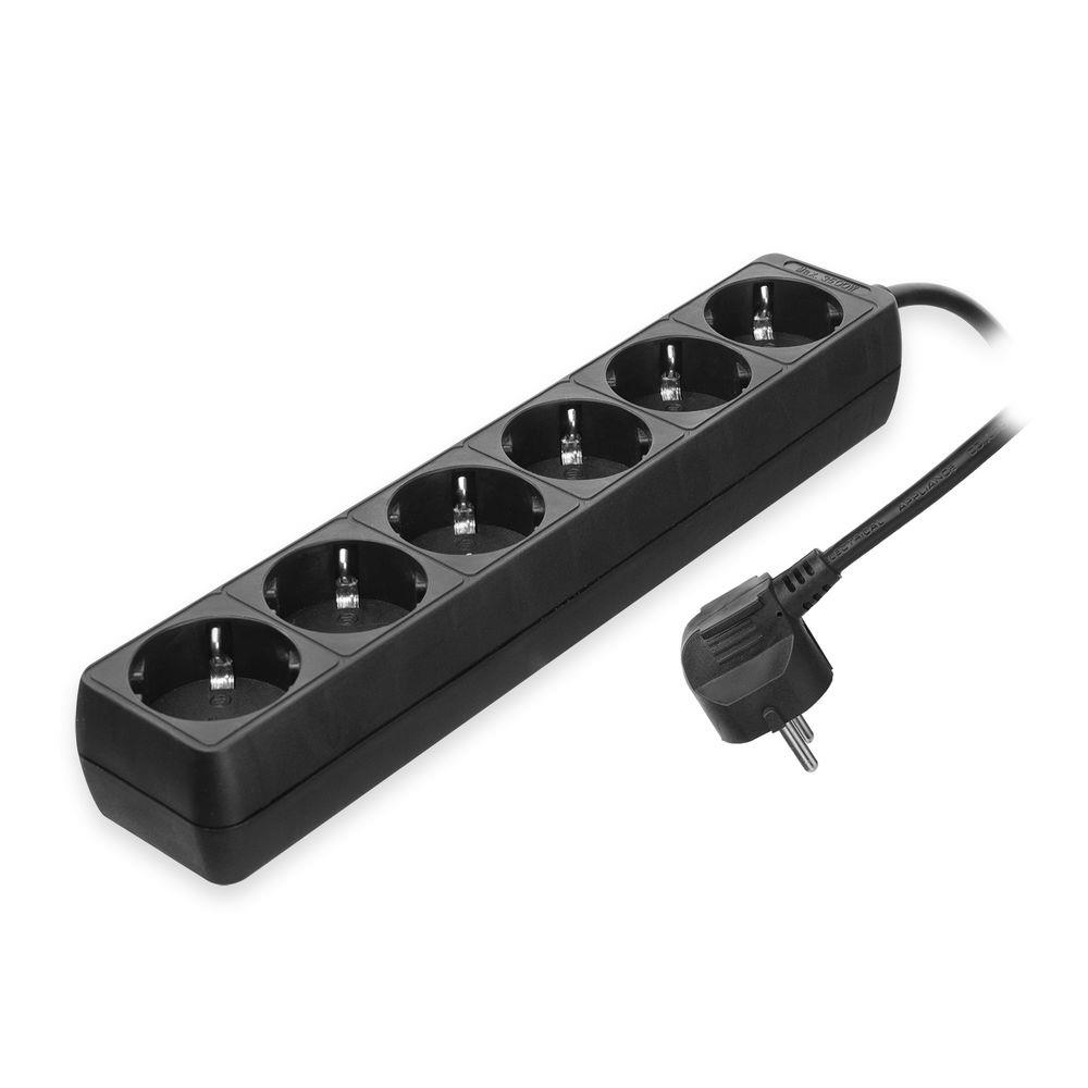 ACT Stekkerdoos, 6 sockets, 3 m, zwart - Afbeelding 3