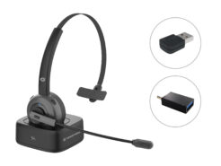 Conceptronic POLONA03BDA hoofdtelefoon/headset Hoofdtelefoons Draadloos Hoofdband Kantoor/callcenter Bluetooth Oplaadhouder Zwart