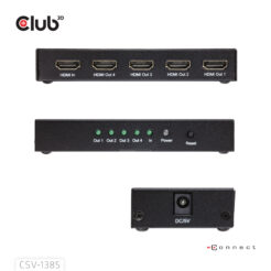 CLUB3D 1 to 4 HDMI™ Splitter 4K120Hz - Afbeelding 7