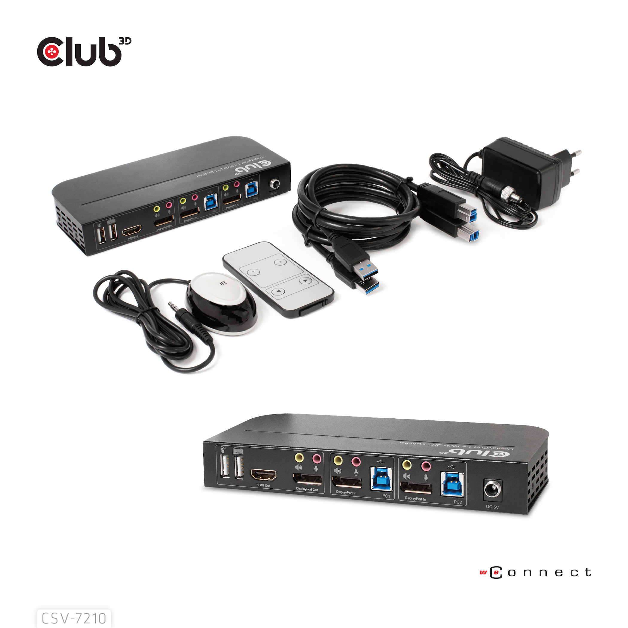 CLUB3D DisplayPort/HDMI KVM Switch For Dual DisplayPort 4K 60Hz - Afbeelding 5