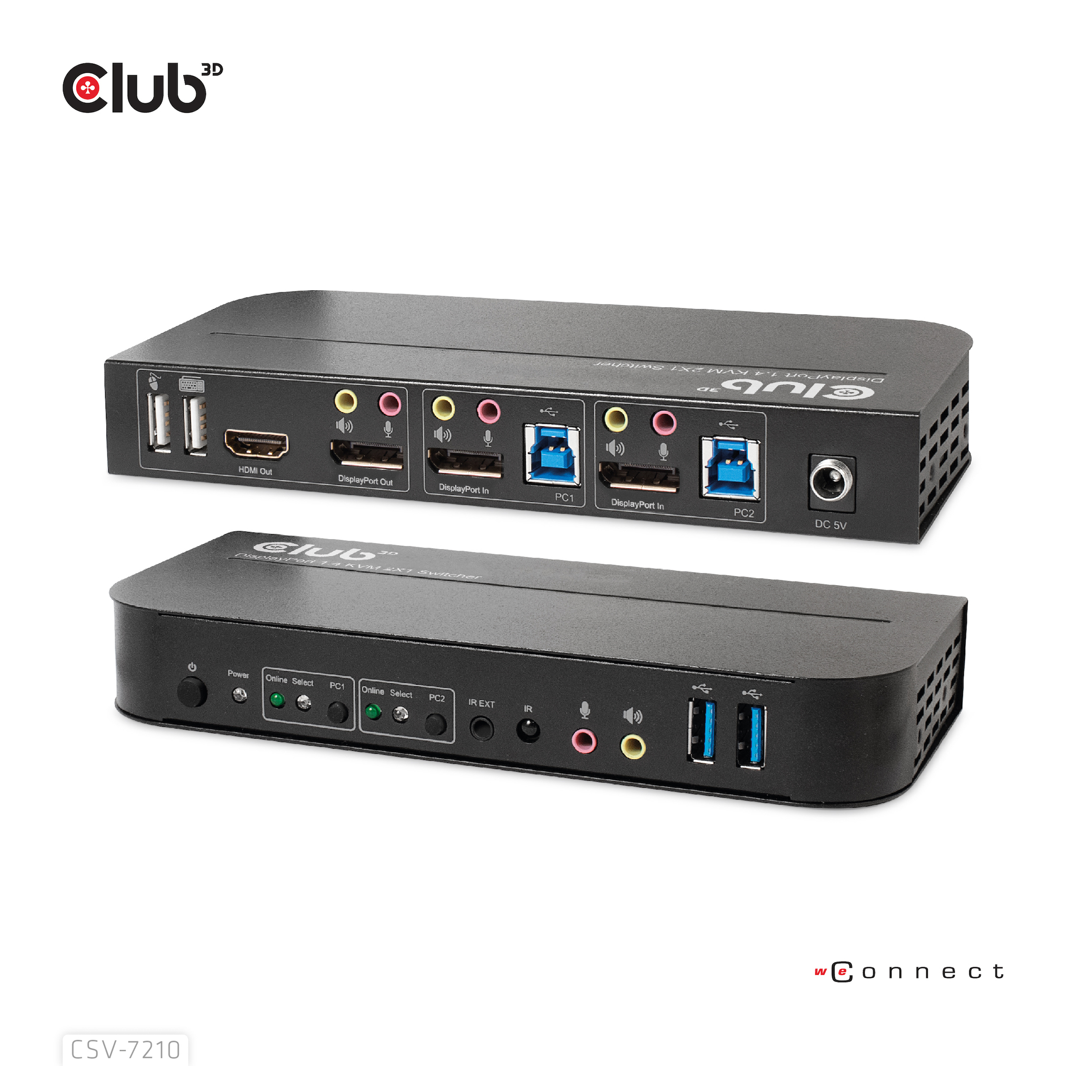 CLUB3D DisplayPort/HDMI KVM Switch For Dual DisplayPort 4K 60Hz - Afbeelding 4