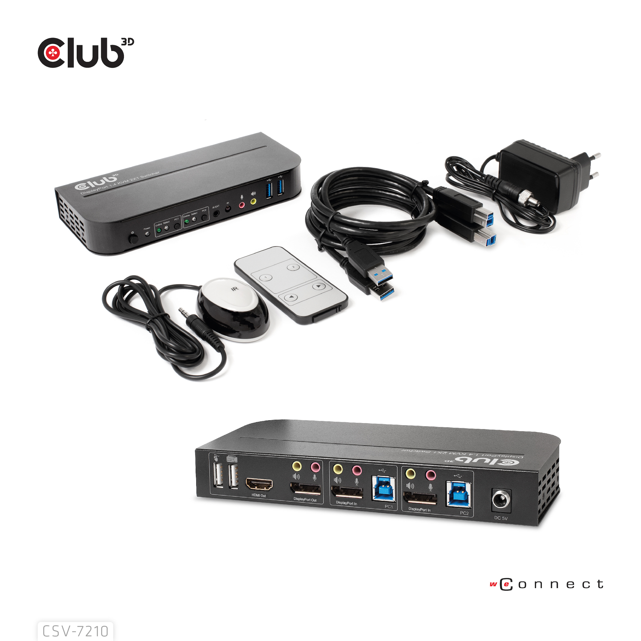 CLUB3D DisplayPort/HDMI KVM Switch For Dual DisplayPort 4K 60Hz - Afbeelding 6