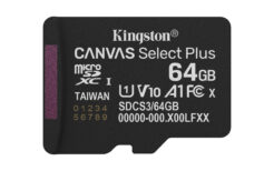 Kingston Technology 64GB micSDXC Canvas Select Plus Gen3 100R A1 enkel pakket zonder ADP