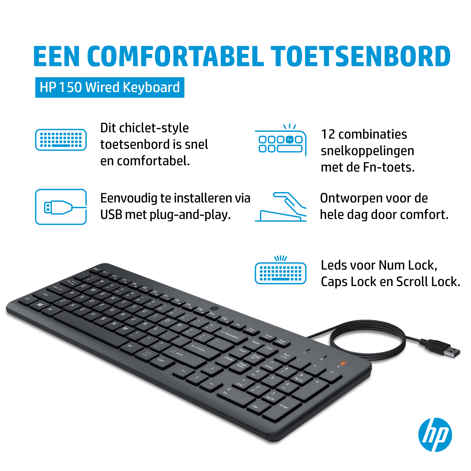 HP 150 Wired Keyboard - Afbeelding 4