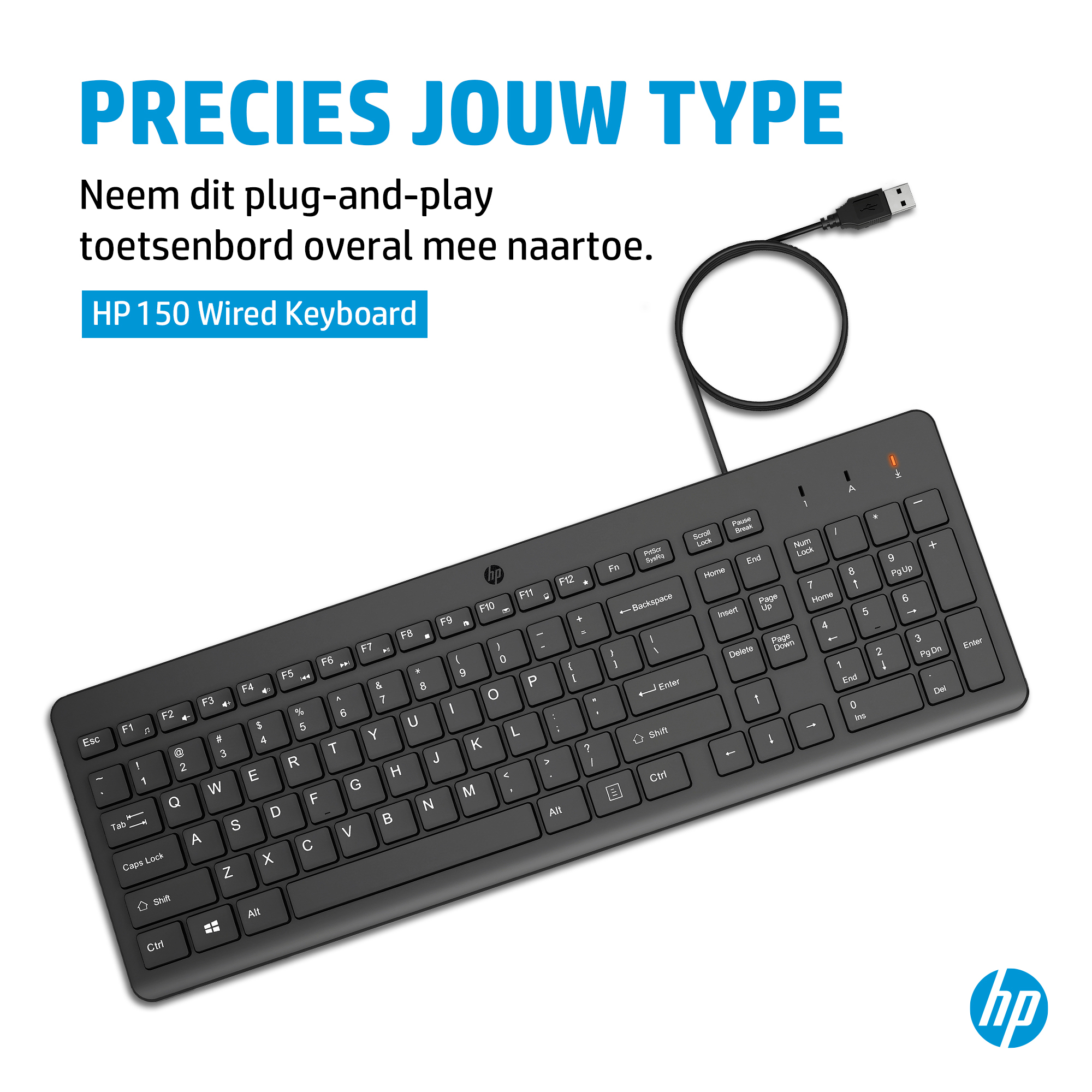 HP 150 Wired Keyboard - Afbeelding 6