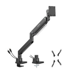 Manhattan Bureaubeugel voor TV’s en monitoren (Volledig Verstelbaar met gasveer), voor schermen 13"–42", met tafelklem of bladdoorvoer, VESA-compatibiliteit: van 75x75 tot 200x200 mm (controleer de afmetingen van de vier montagegaten aan de achterzijde) - Afbeelding 6