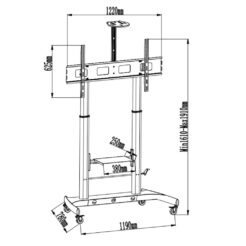 Techly ICA-TR45 TV meubel & entertainment center 2 schappen - Afbeelding 4