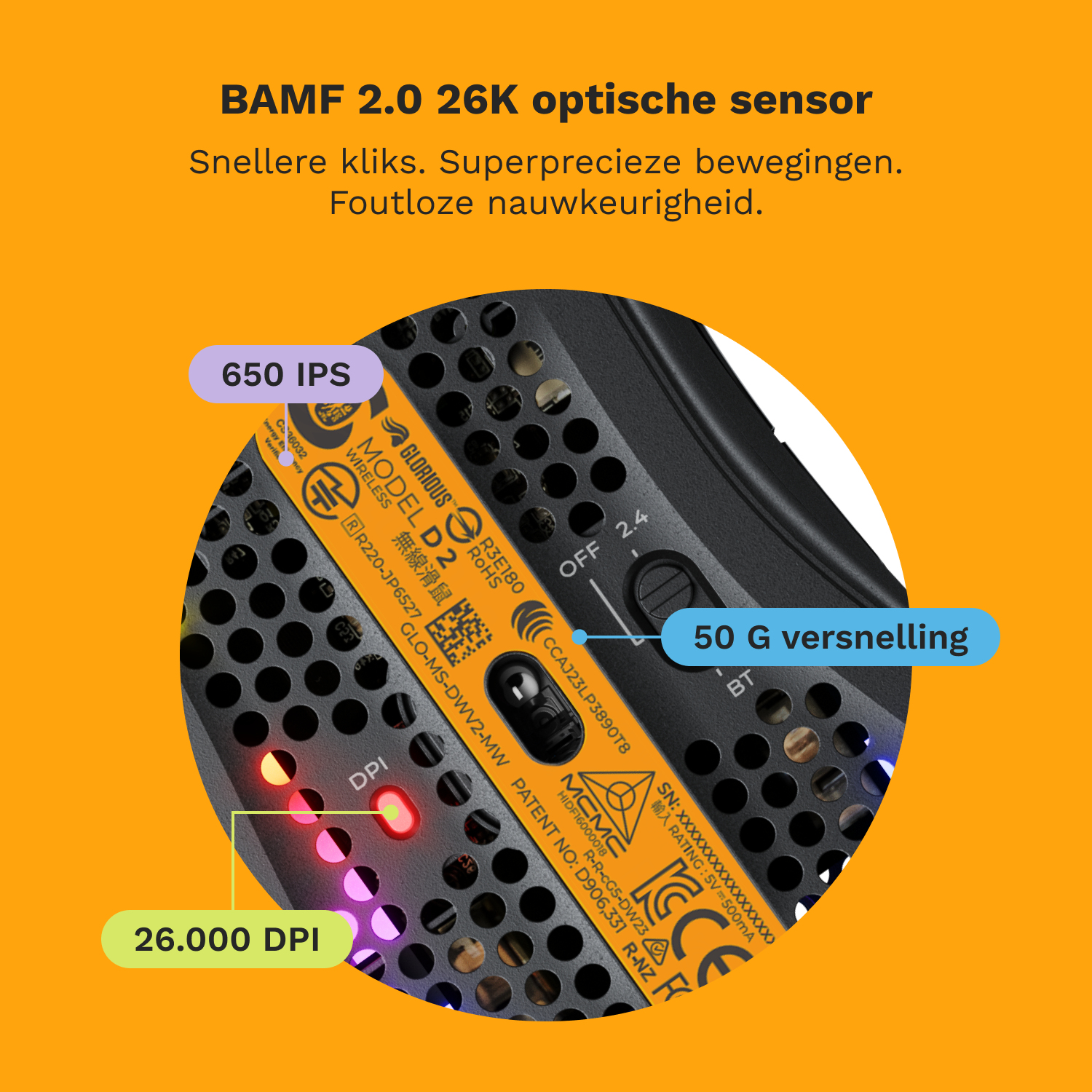 Glorious Gaming Model D 2 Wireless muis Gamen Rechtshandig RF Draadloos 19000 DPI - Afbeelding 15