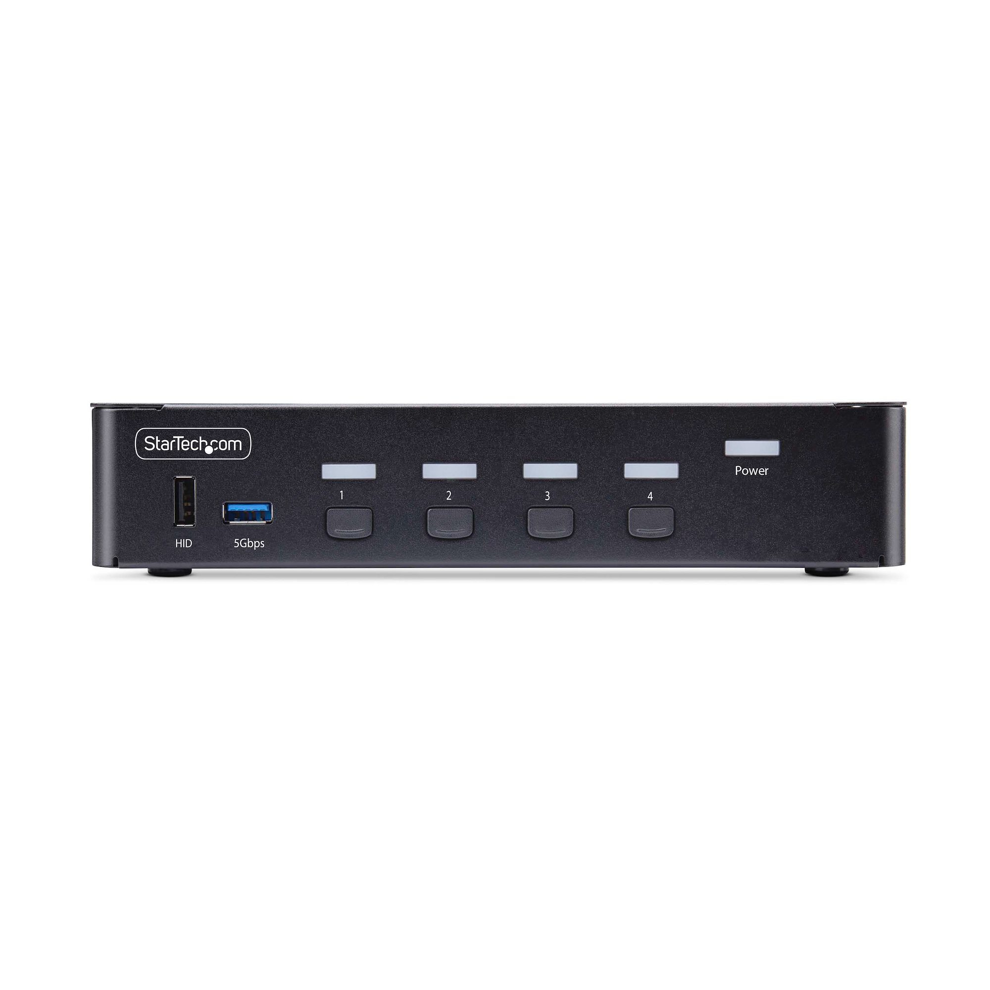 StarTech.com 4-Port DisplayPort KVM Switch, 8K 60Hz / 4K 144Hz, Single Display, DP 1.4, 2x USB 3.0 Ports, 4x USB 2.0 HID Ports, Drukknop & Hotkey Schakelaar, TAA Compliant, OS Onafhankelijk, Metalen Behuizing - Afbeelding 4
