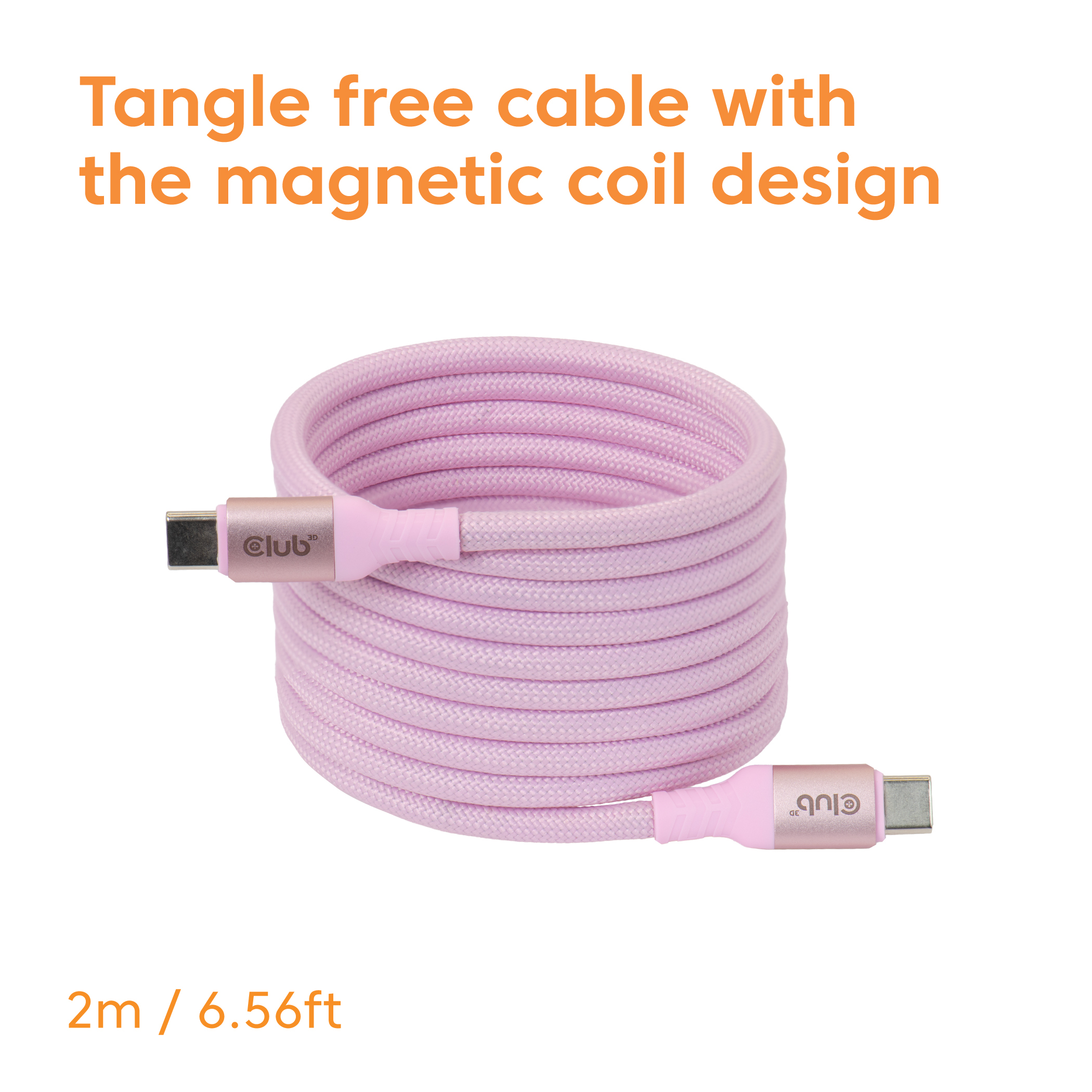 CLUB3D CAC-3031 USB-kabel USB 2.0 2 m USB C Roze - Afbeelding 4