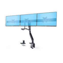 StarTech.com Crossbar Triple Monitor Arm voor Bureau, Tot Drie 27inch Schermen, VESA 75x75/100x100, Instelling Zonder Gereedschap, C-Klem/Doorvoertule, Arm met Veermechanisme
