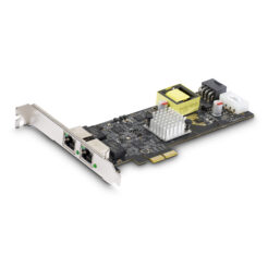 StarTech.com 2-Port 2.5Gbps NBASE-T PoE Netwerkkaart, Dual Intel I225-V, 802.3af/at PoE+ Multi-Gigabit NIC, PCI Express Server LAN Kaart, LP4/8-Pin PCIe-Powered