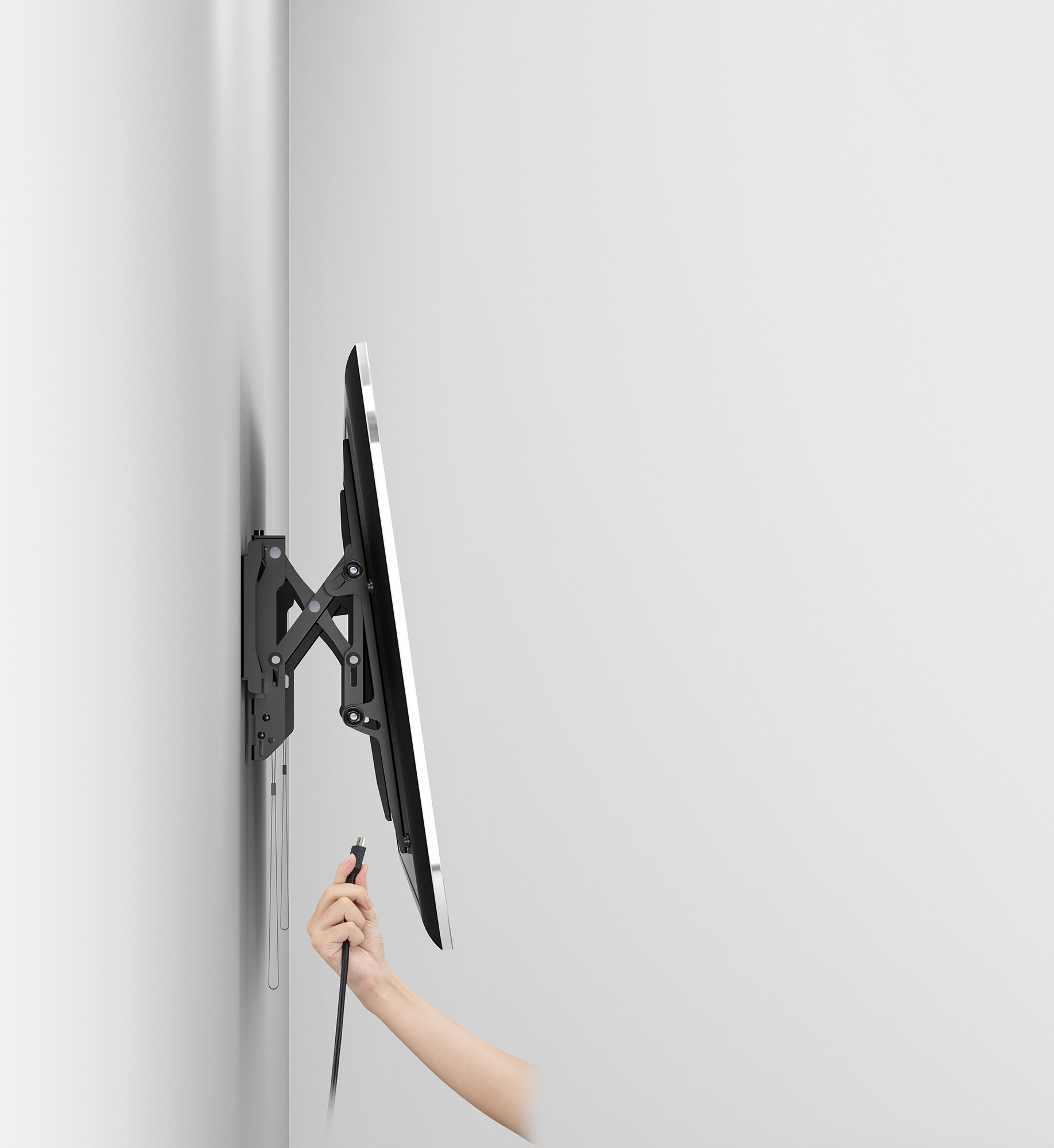 Manhattan Wandbeugel met verlenging voor TV’s en monitoren (Kantelbaar, anti-diefstal), voor schermen 37"–100", VESA-compatibiliteit: van 200×200 tot 800×400 mm (controleer de afmetingen van de vier montagegaten aan de achterzijde), max 75 kg, zwart - Afbeelding 13