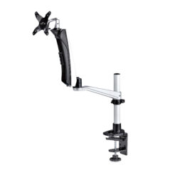 StarTech.com Single Monitor Arm voor Bureau, 27in 16:9 of 30in 21:9 Ultrawide Schermen, VESA 75x75/100x100, Instelling zonder Gereedschap, C-klem/Doorvoertule, Arm met Veermechanisme