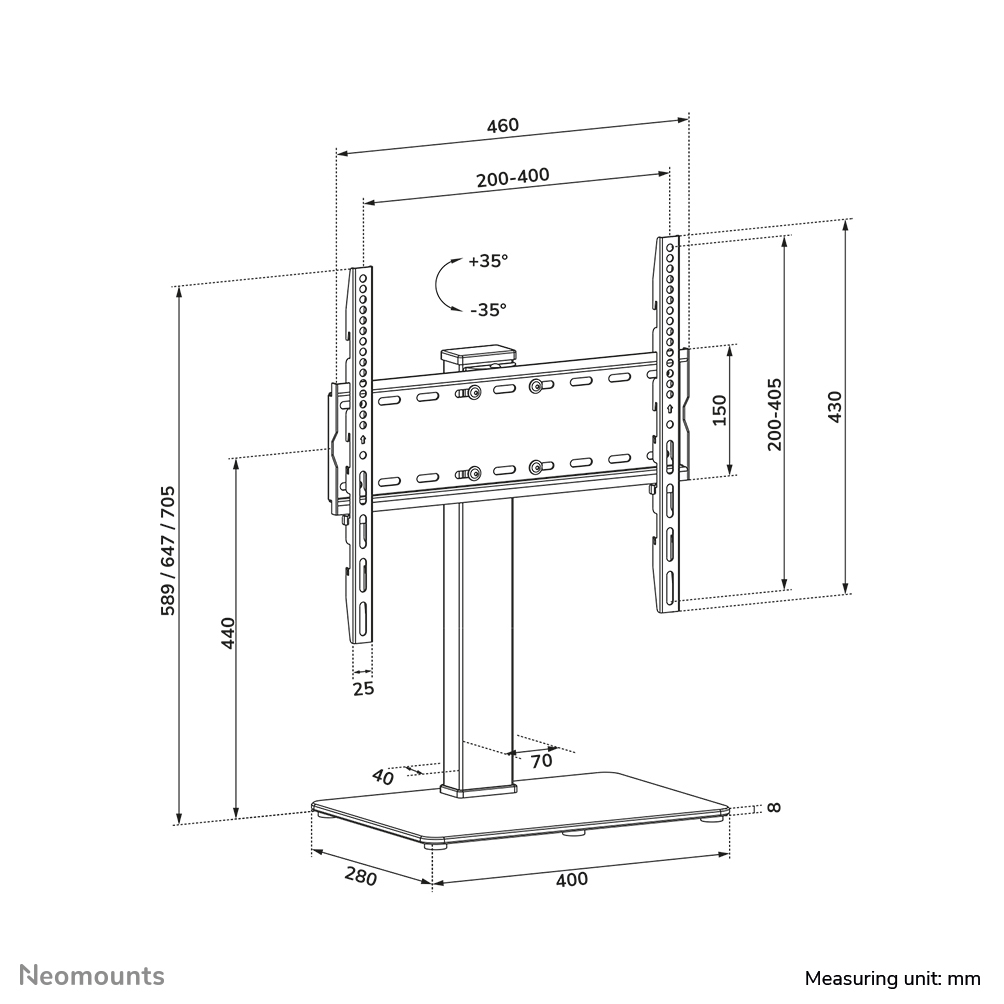 Neomounts DS45-430BL14 TV standaard 32-55"- zwenkbaar - Afbeelding 19